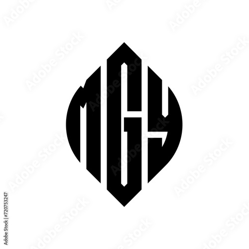 MGY circle letter logo design with circle and ellipse shape. MGY ellipse letters with typographic style. The three initials form a circle logo. MGY circle emblem abstract monogram letter mark vector. photo