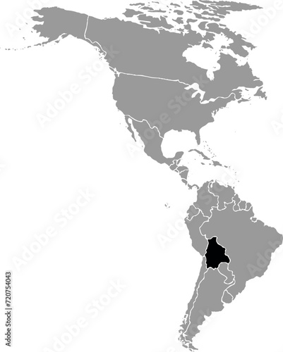 BOLIVIA MAP WITH AMERICAN CONTINENT