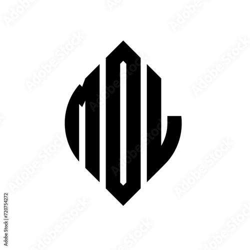 Free Download MOL circle letter logo design with circle and ellipse shape. MOL ellipse letters with typographic style. The three initials form a circle logo. MOL circle emblem abstract monogram letter mark vector. - GFXLoad