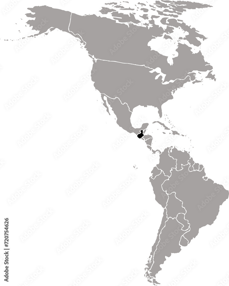 Fototapeta premium GUATEMALA MAP WITH AMERICAN CONTINENT MAP