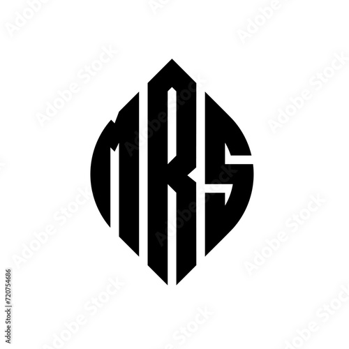MRS circle letter logo design with circle and ellipse shape. MRS ellipse letters with typographic style. The three initials form a circle logo. MRS circle emblem abstract monogram letter mark vector.