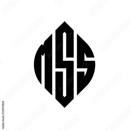 MSS circle letter logo design with circle and ellipse shape. MSS ellipse letters with typographic style. The three initials form a circle logo. MSS circle emblem abstract monogram letter mark vector. photo