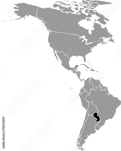 PARAGUAY MAP WITH AMERICAN CONTINENT MAP