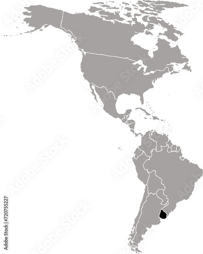 URUGUAY MAP WITH AMERICAN CONTINENT MAP