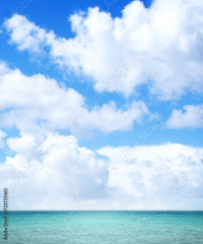 Summer beach (sky, sea and rocks). Nature background. © Acronym