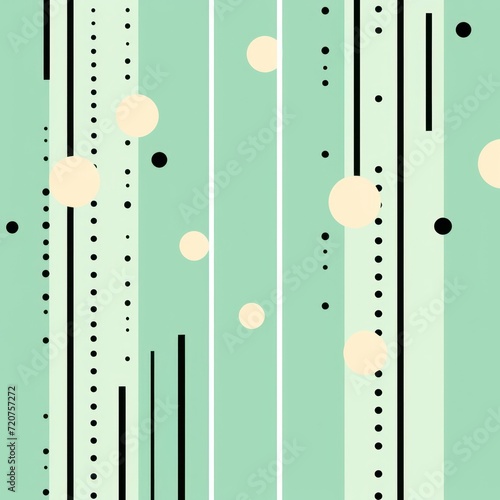 Mint minimalistic background with line and dot pattern © Michael