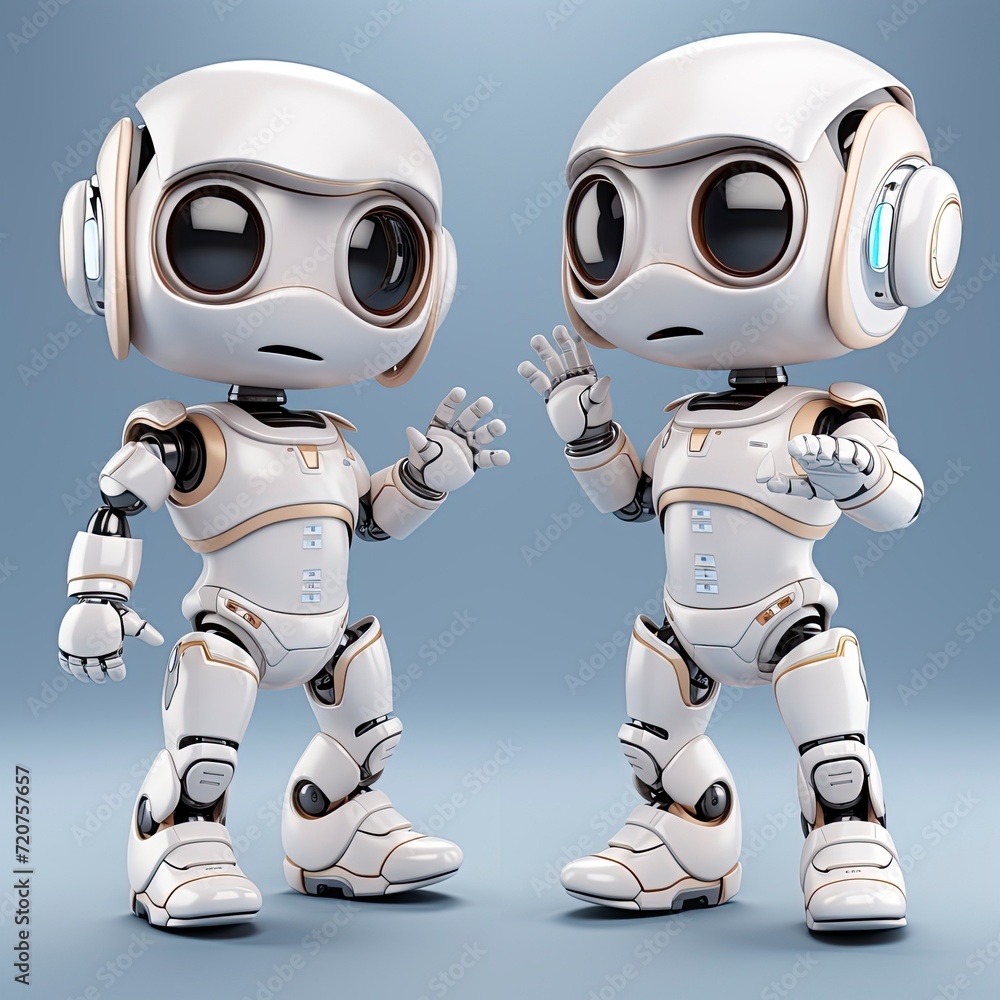 set of chat bots mascot characters in retro style on a white background with different emotions set of chat bots mascot characters in retro style on a white background with different emotions