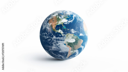 Planet Earth on White Background