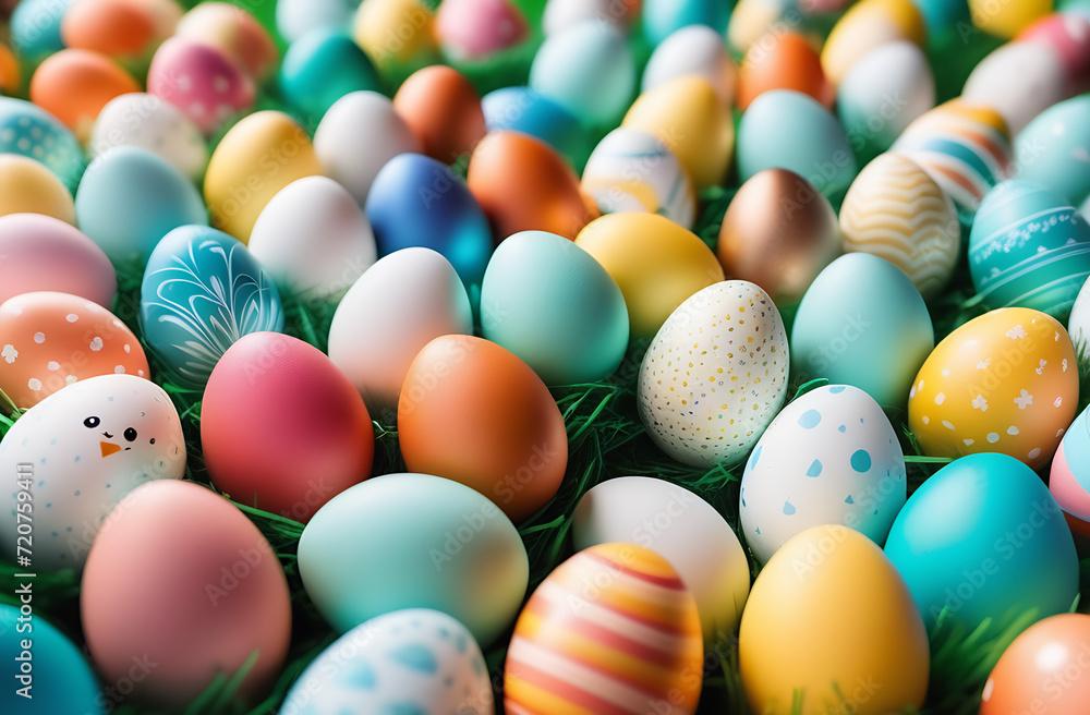 Colorful easter eggs. Funny surprise Colorful easter eggs. Funny surprise