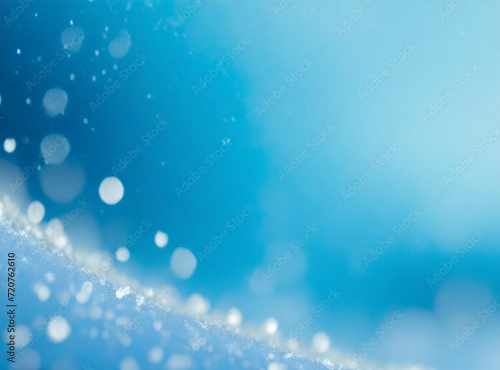 Snowy blue background with copy space