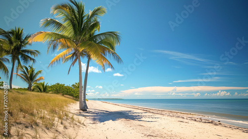 palm trees on the beach © deniew