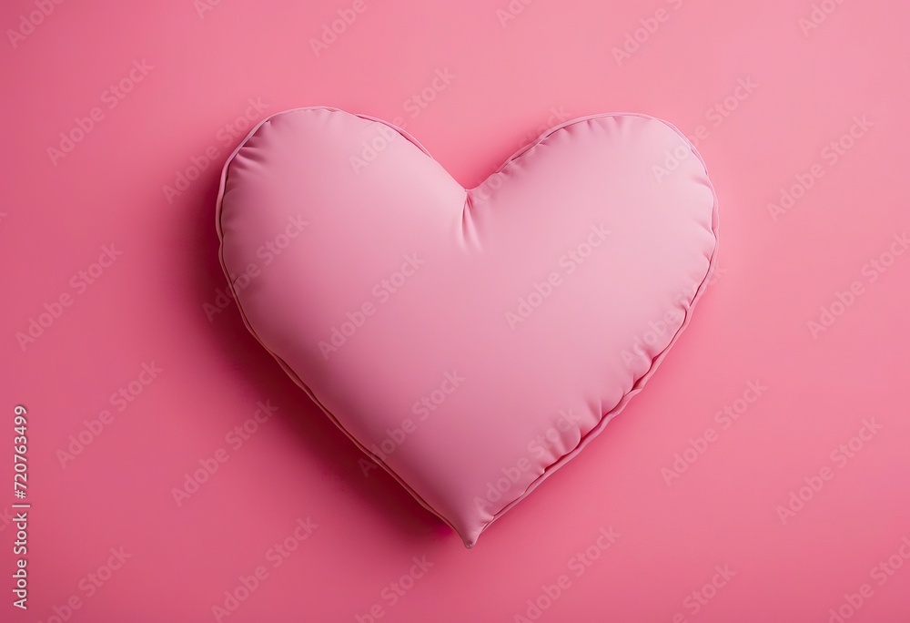  pink heart pillow space copy flat view lay concept isolated background red Top