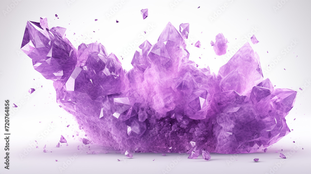 Fototapeta premium Violet Crystal Emergence: A 3D Visualization of Dynamic Growth