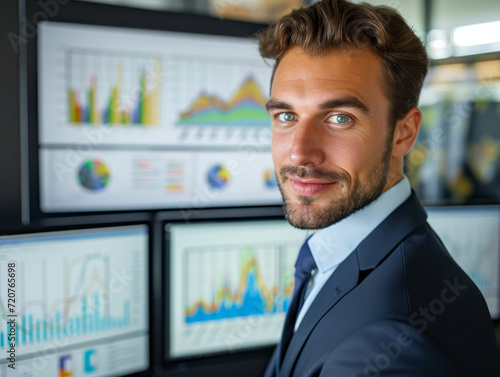 Male Investment Banker in Corporate Office