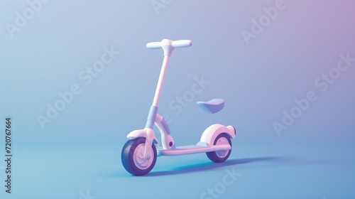 Electric kick scooter. 3d vector icon. Cartoon minimal style