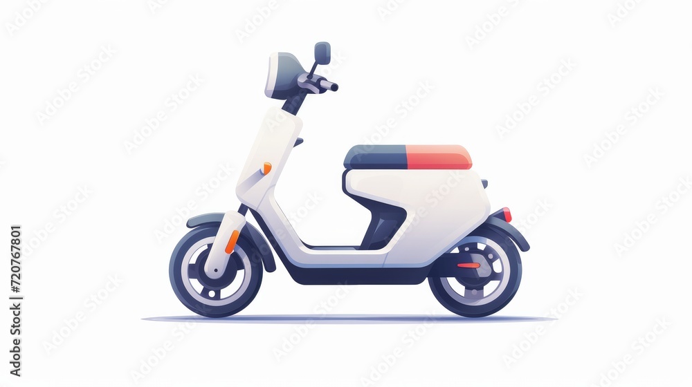Electric kick scooter. Modern vehicle 3d icon. Cartoon vector illustration of an eco transport isolated on a white background Electric kick scooter. Modern vehicle 3d icon. Cartoon vector illustration of an eco transport isolated on a white background