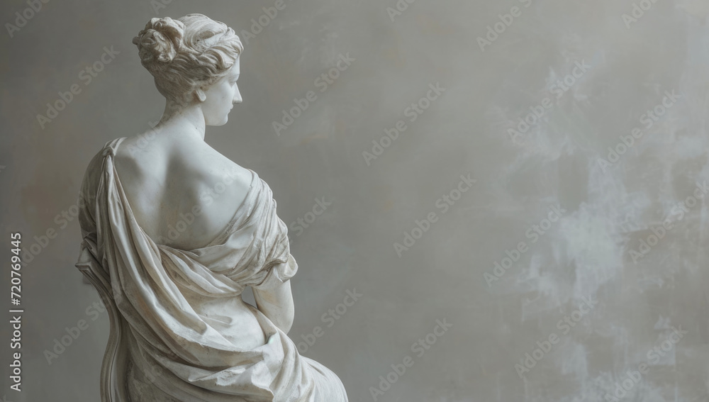 Naklejka premium statue is in the pose of a woman, in the style of rococo pastel colors 
