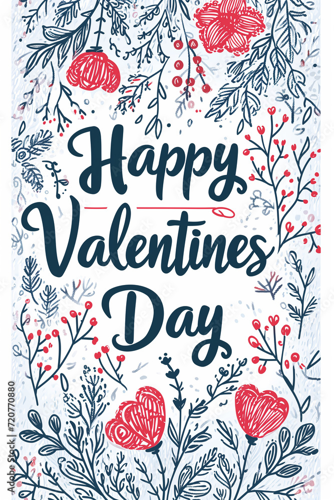 cute valentine's day watercolour with text on white background cute valentine's day watercolour with text on white background