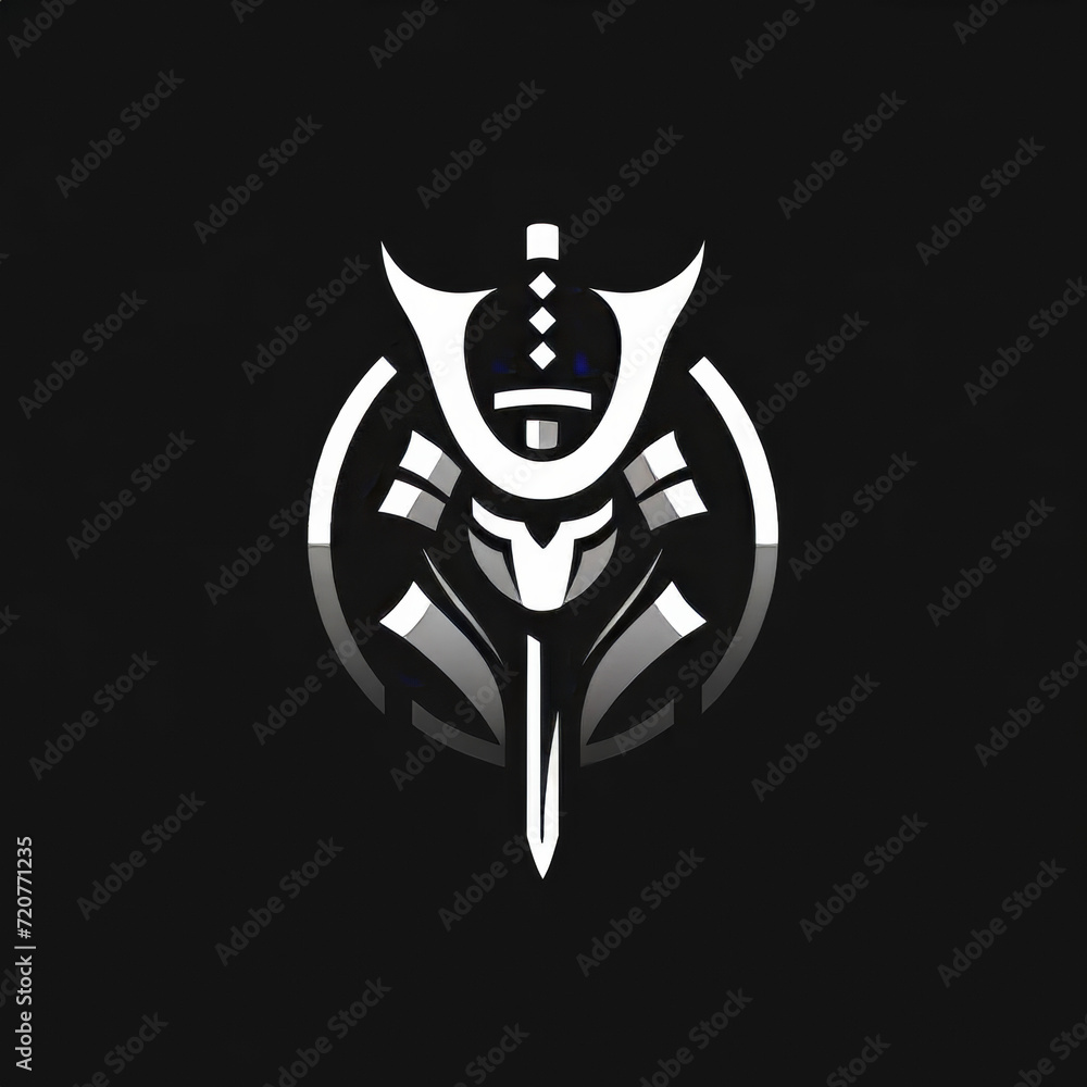 Fototapeta premium Futuristic Warrior Emblem - Sci-Fi Armor Icon Design 
