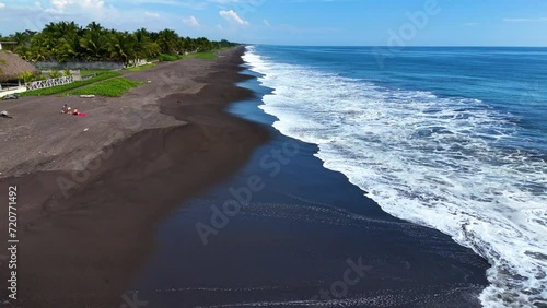 Aerial shot of the Monterrico beach in Guatemala.
