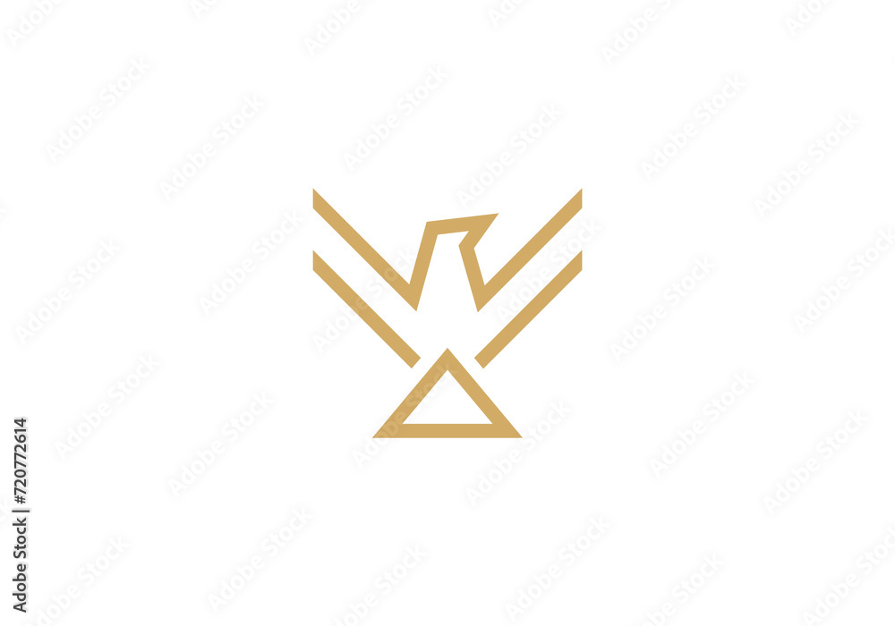 simple golden eagle logo, linear style icon design template.
simple golden eagle logo, linear style icon design template.