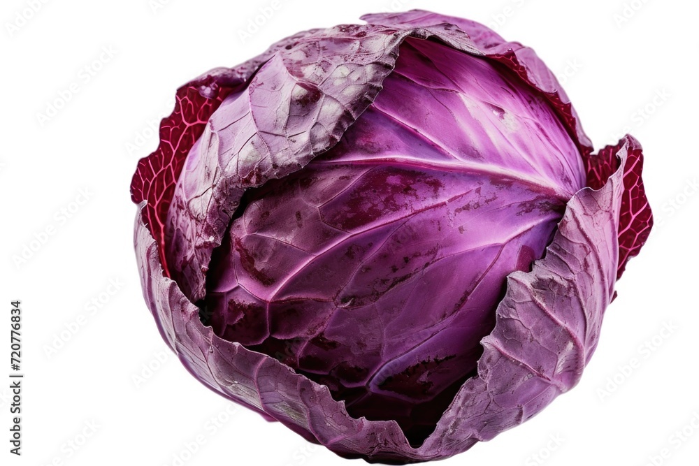 A detailed view of a purple cabbage head. This image can be used to depict fresh produce, healthy eating, or vegetable recipes A detailed view of a purple cabbage head. This image can be used to depict fresh produce, healthy eating, or vegetable recipes