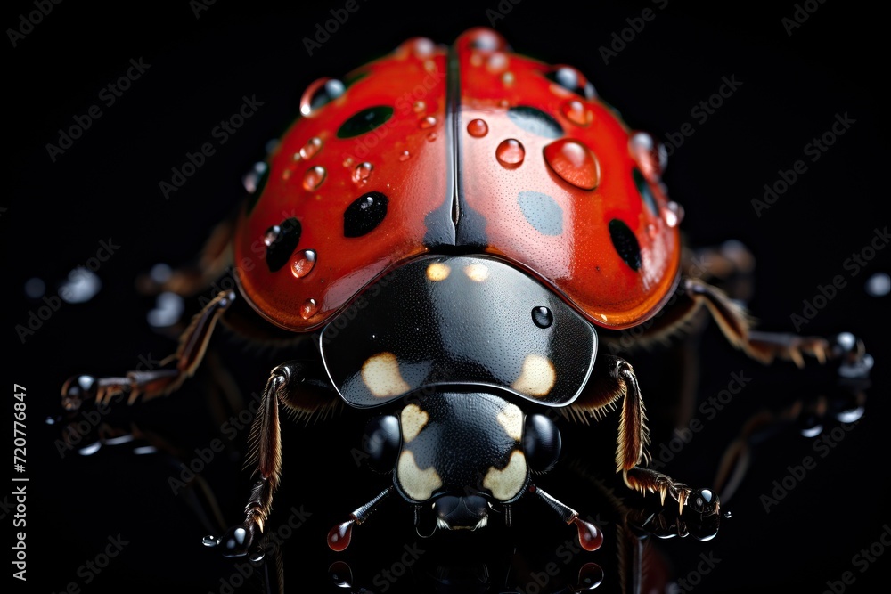 Fototapeta premium Large ladybug close-up. Cute insect.