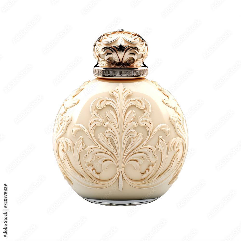 a vintage ornamental perfume bottle on a transparent background png isolated