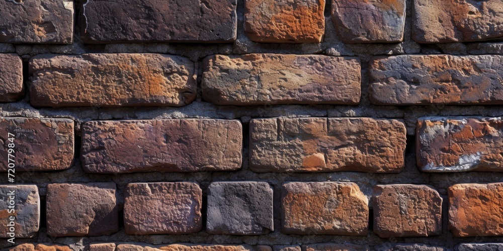 A detailed close-up view of a brick wall, showcasing the texture and pattern of the bricks. Ideal for architectural or construction-related projects A detailed close-up view of a brick wall, showcasing the texture and pattern of the bricks. Ideal for architectural or construction-related projects