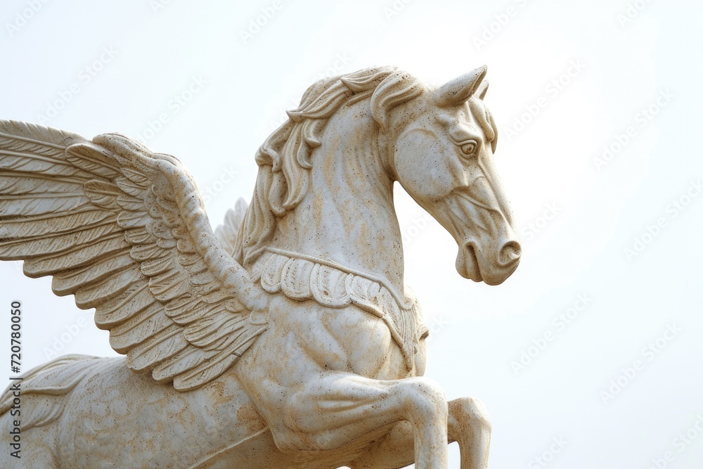 A statue of a horse with majestic wings on its back. Perfect for adding a touch of elegance and fantasy to any setting