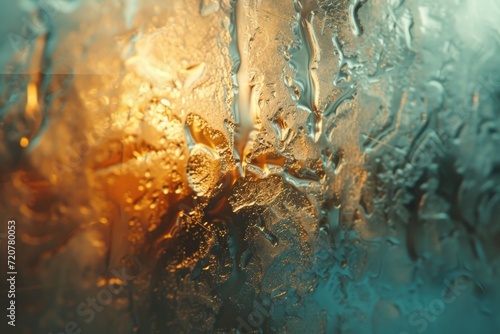 A close up view of raindrops on a window. Perfect for illustrating a rainy day or creating a cozy atmosphere