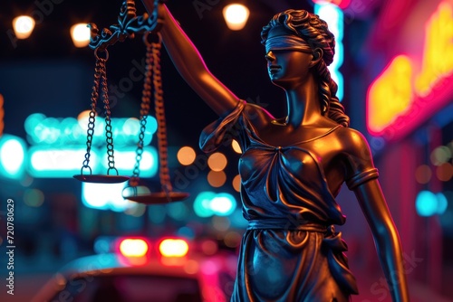 Lady Justice statue holding a scale. Can be used to symbolize fairness, law, and justice