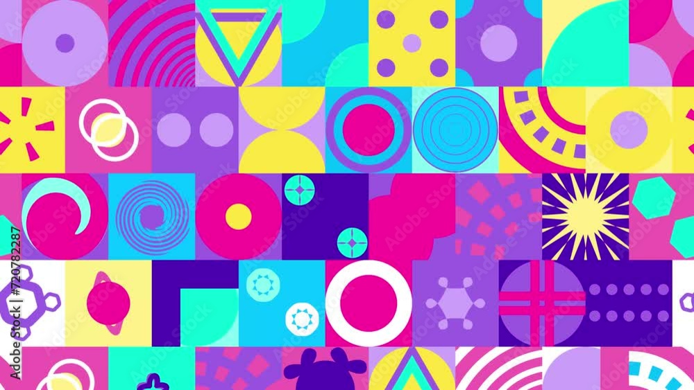 Seamless Pattern Of Pop And Colorful Abstract Geometric Animated Shape Seamless Pattern Of Pop And Colorful Abstract Geometric Animated Shape