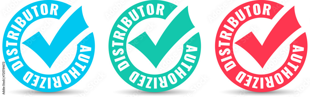 Authorized distributor vector icons set