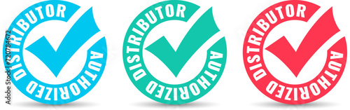 Obraz na płótnie Authorized distributor vector icons set w salonie