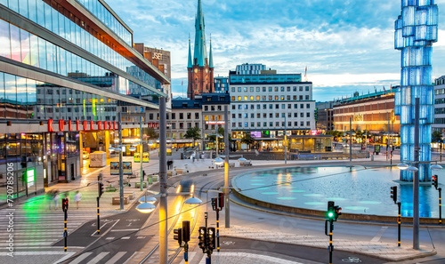 Obraz na płótnie Scenic view of Sergel's Square (Sergels Torg) in Stockholm city centre, Sweden w salonie