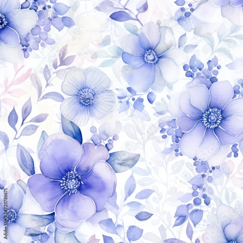 Sapphire watercolor botanical digital paper floral background