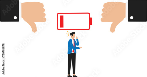 Business team thumbs down to failing to work — Vector
