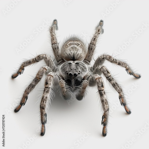 close up of a spider isolated on a white background