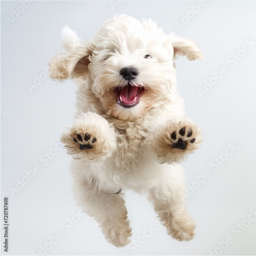 scute little puppy poodle jumping