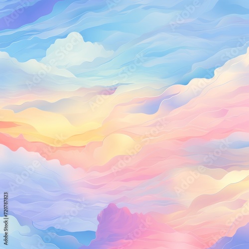 Sky seamless pattern of blurring lines in different pastel colours