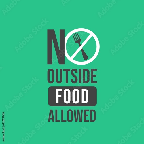 Quadro em tela No Outside Food Allowed Sign
