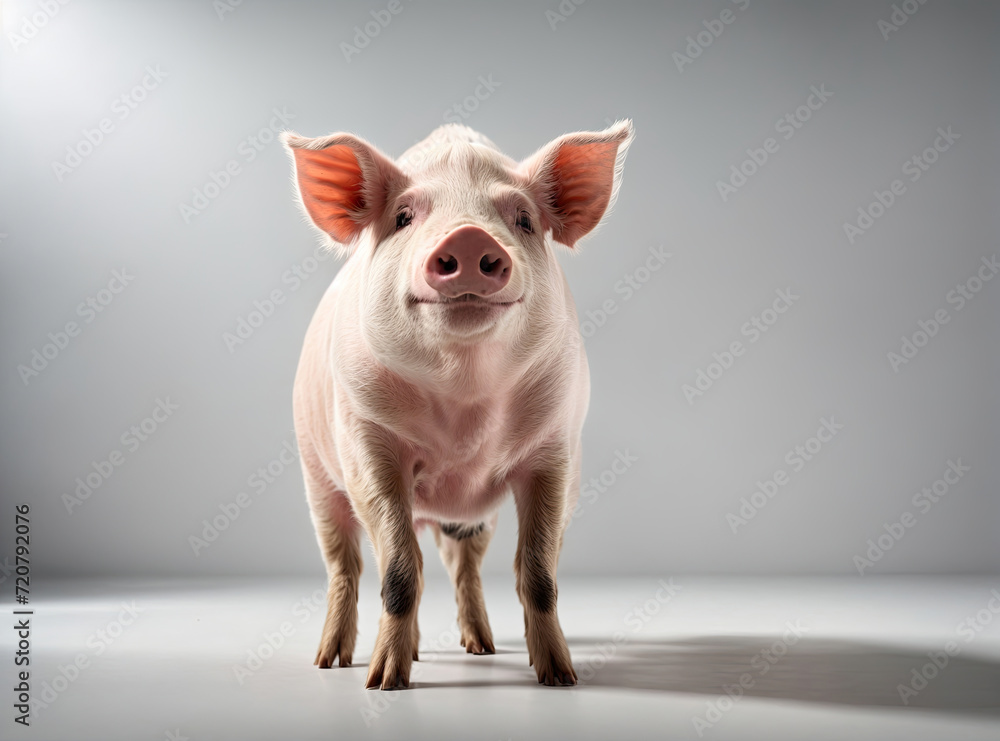 Pig on Studio White