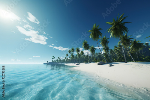 beach with palm trees 