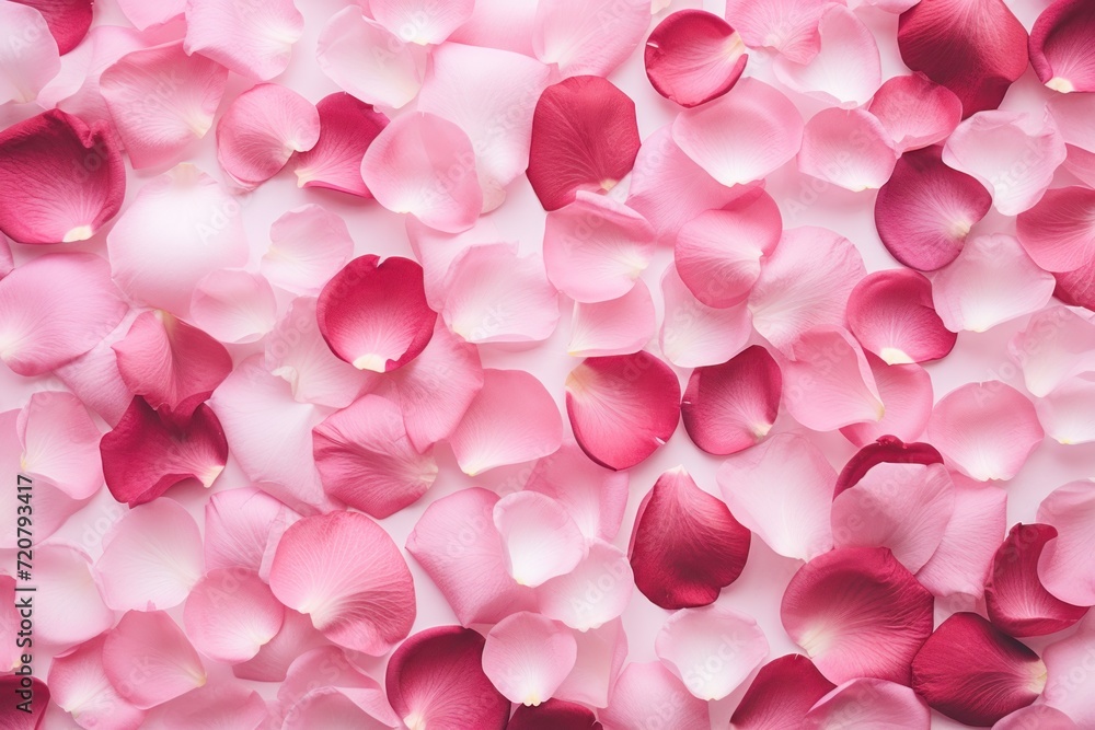 Rose Petals Flat Lay AI Generated