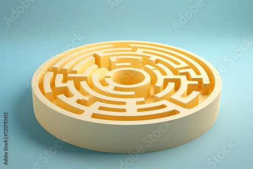Colorful Round Shape Maze on Solid Light Background AI Generated