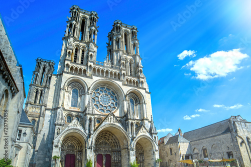 Obraz na płótnie Laon cathedral, Notre-Dame, Aisne, Hauts-de-France, France w salonie