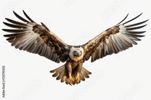 White-tailed Eagle (Haliaeetus albicilla) flying isolated on white background © Alex