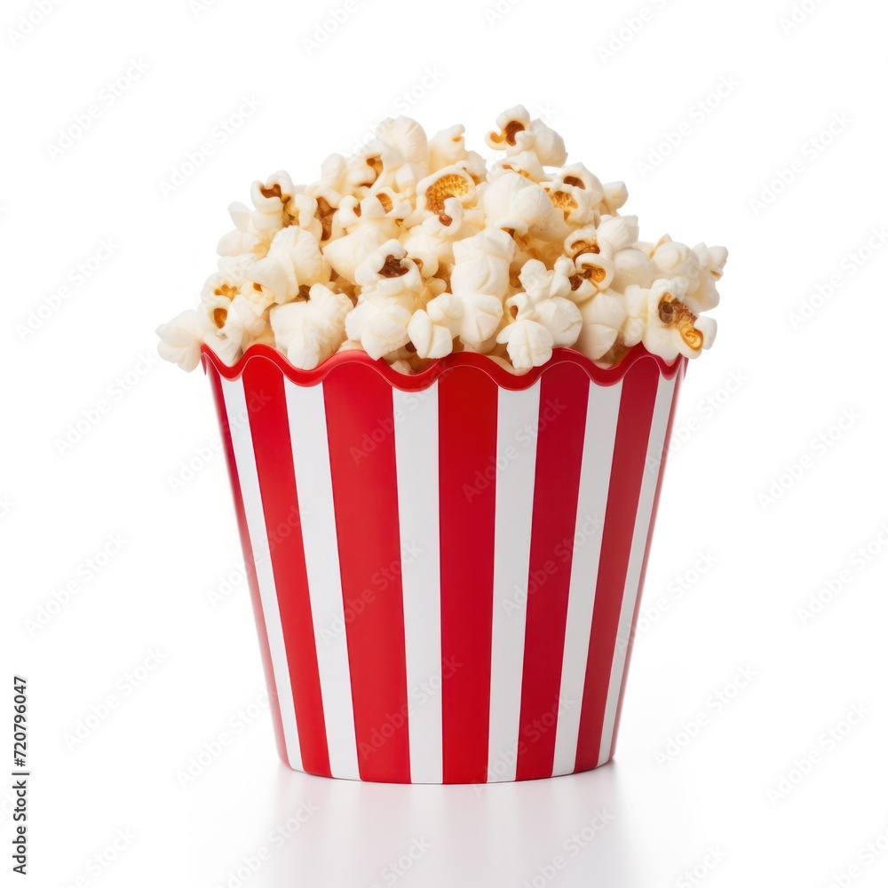 Scientific Study of Popcorn in a Bright Red Background AI Generated