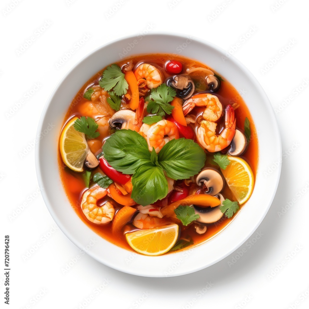 Delicious Tom Yum Kung Soup in a Beautiful Scientific Graph AI Generated